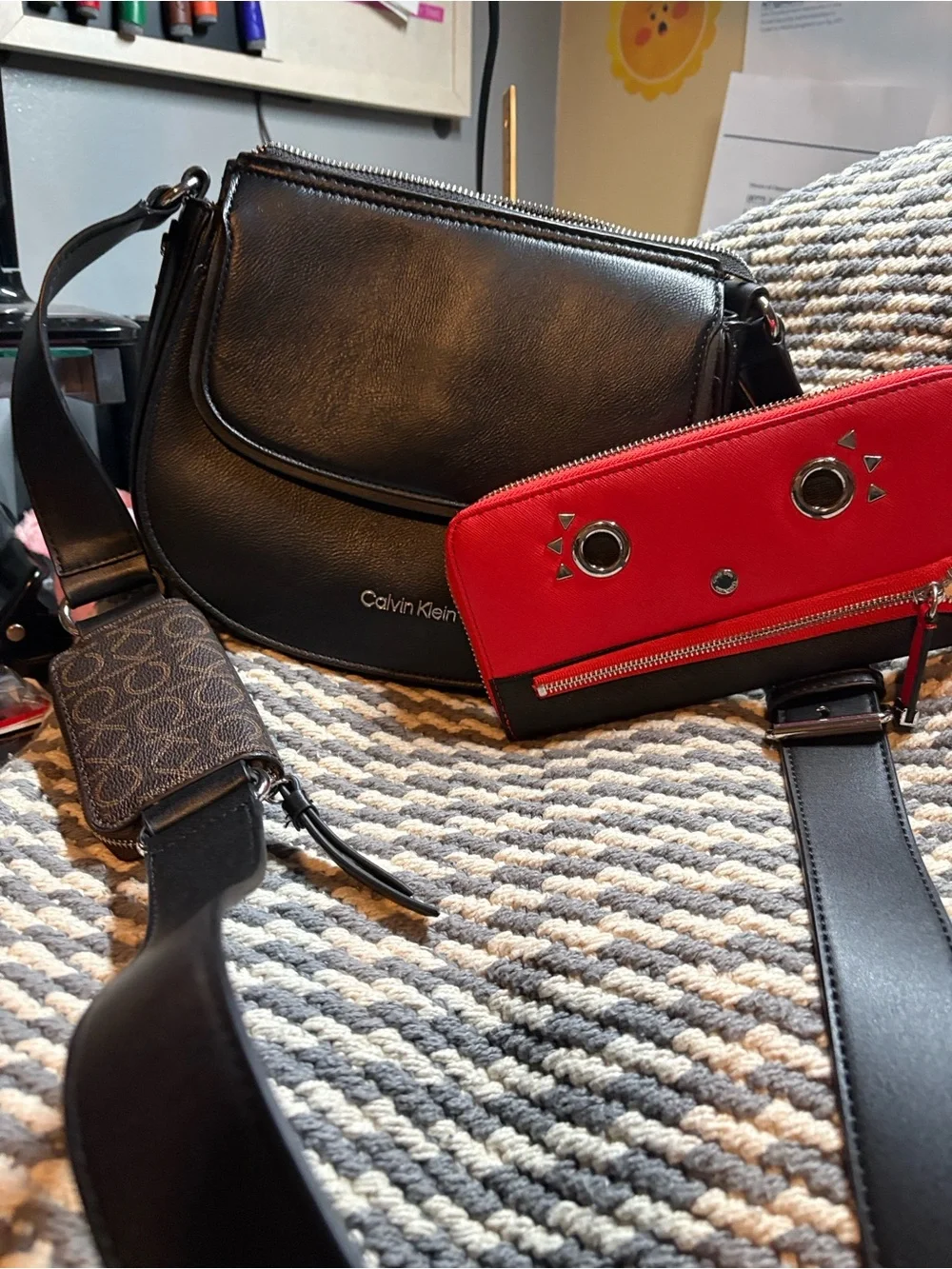 Calvin Klein Black Crossbody bag w accessories